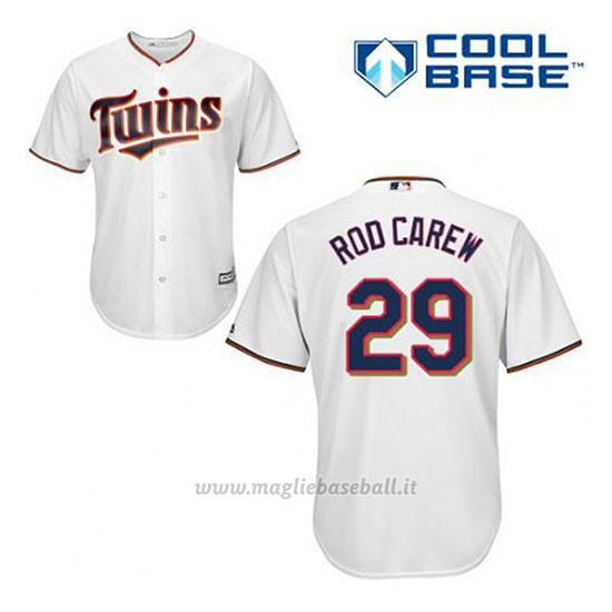 Maglia Baseball Uomo Minnesota Twins Rod Carew 29 Bianco 1ªCool Base
